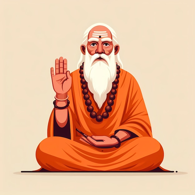 illustration for guru purnima in flat style