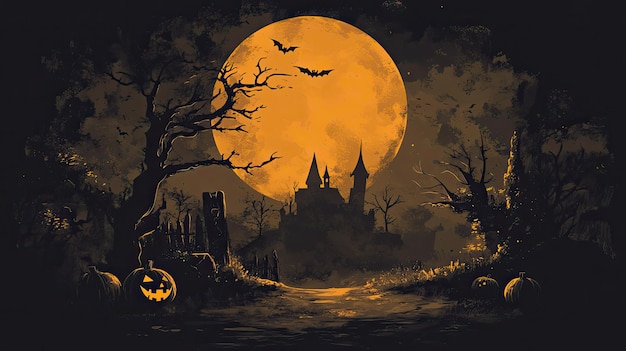 Illustration of a halloween background for a tshirt product thumbnail minimalistic ar 169 v 61 Job I