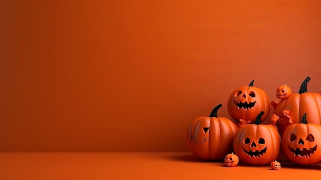 Illustration Halloween Background with copy space Generative Ai