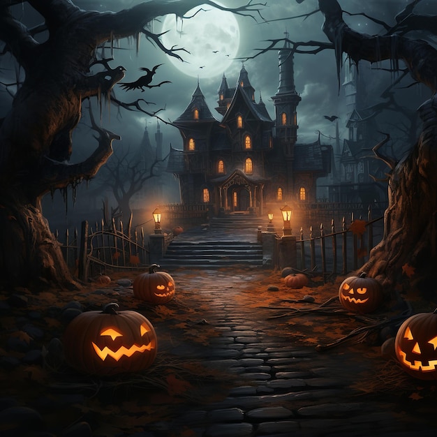 illustration of halloween wallpaper a painting