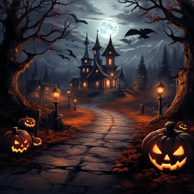 illustration of halloween wallpaper a painting