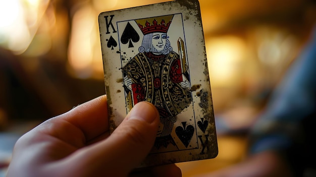 illustration of a hand holding an AS playing card