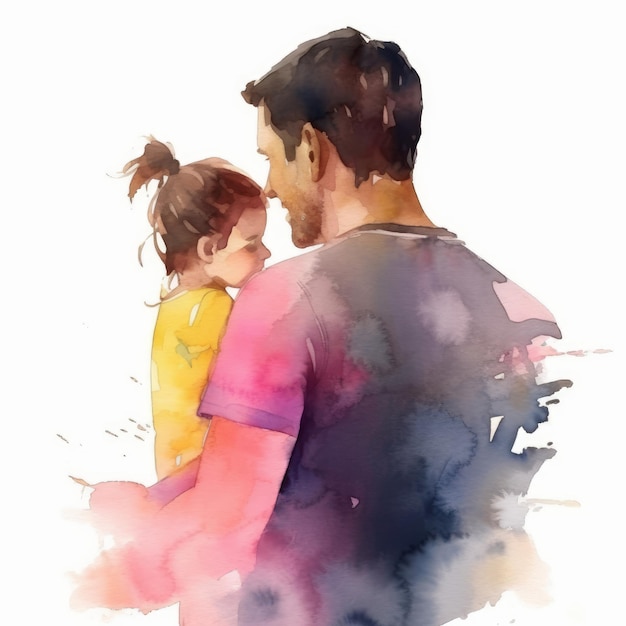 Illustration of happy fathers day watercolor generative AI