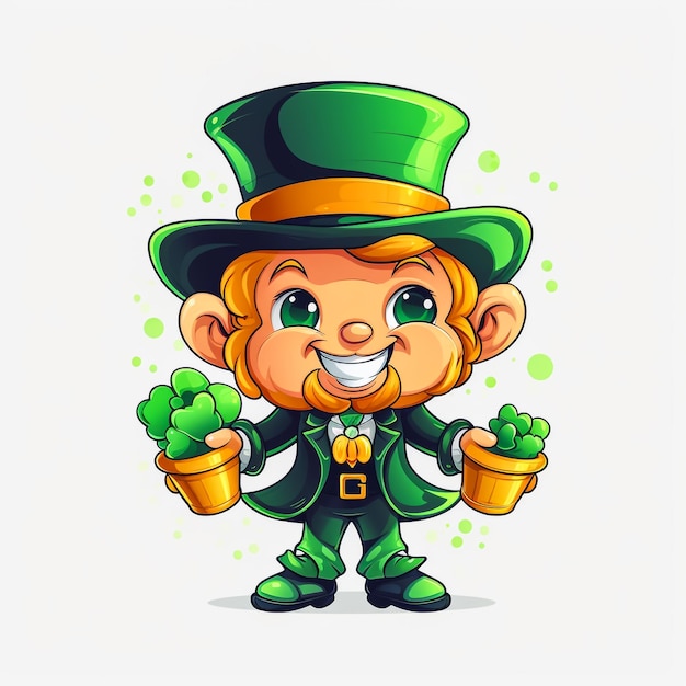 Photo an illustration of a happy st patricks day leprechaun face