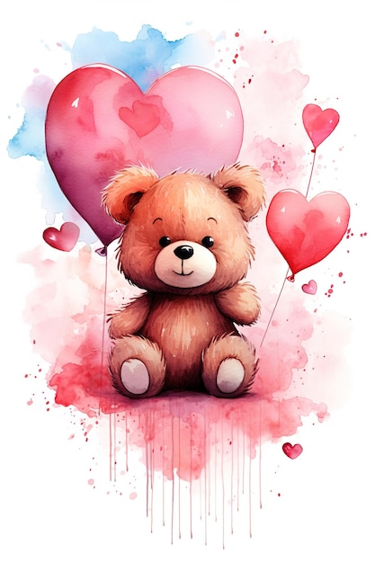 Illustration of a happy teddy bear