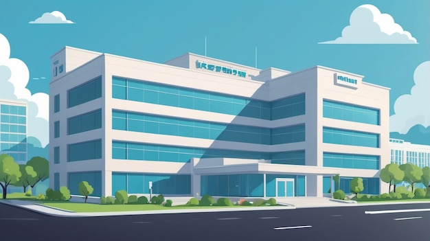 illustration of hospital building