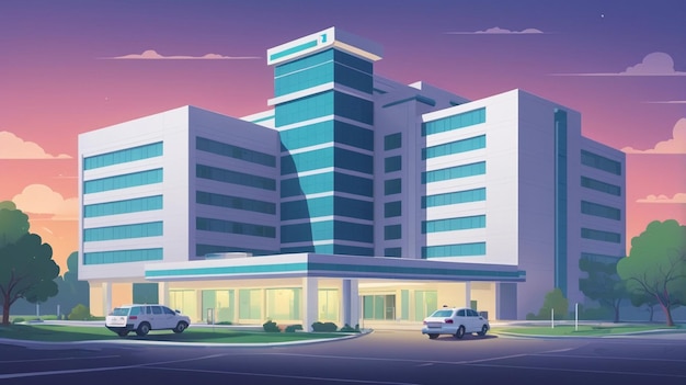 illustration of hospital building