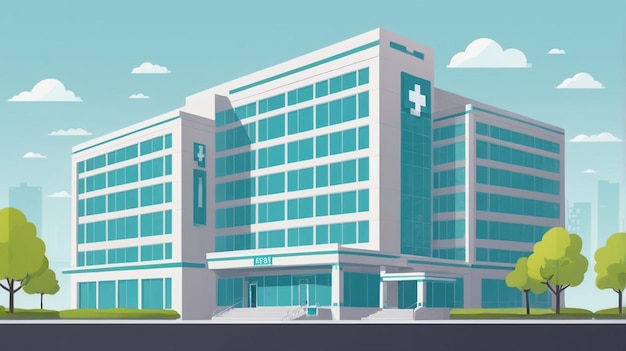 illustration of hospital building