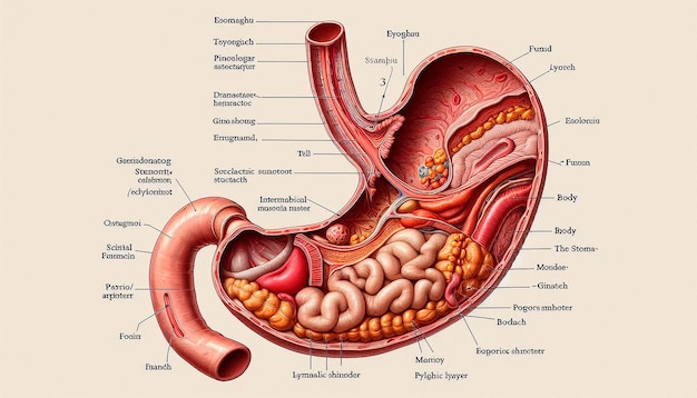 an illustration of a human heart with the organs labeled