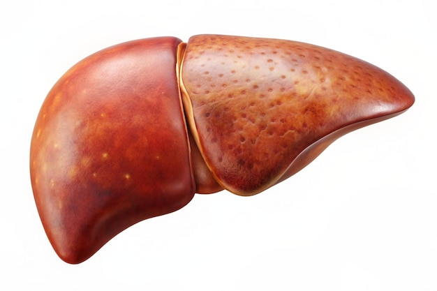 illustration of human liver in white