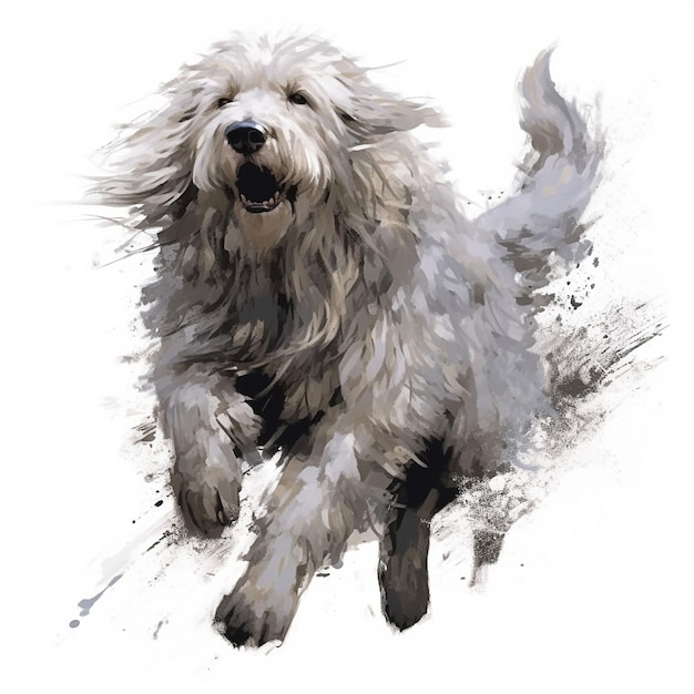 Illustration of hungarian dog jumping Generative Ai