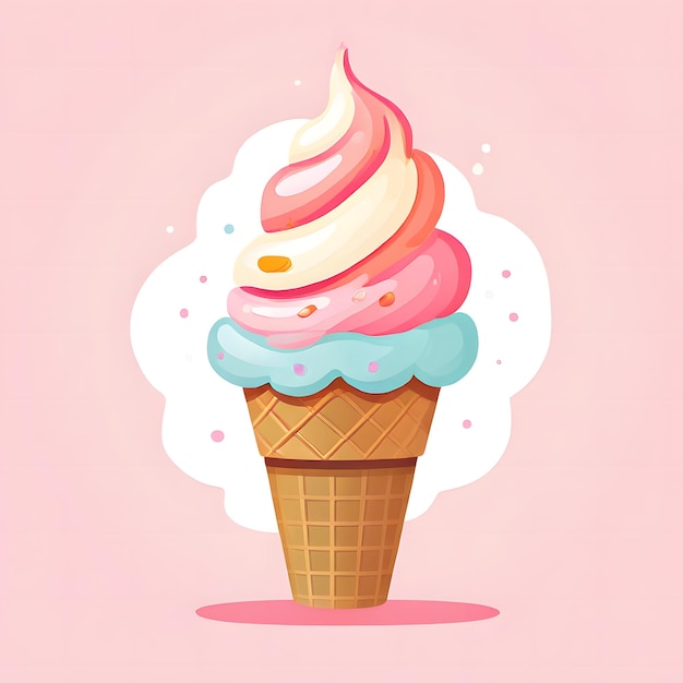 an illustration of an ice cream cone with the words ice cream on it