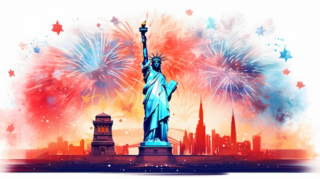 Illustration for independence day of the united states