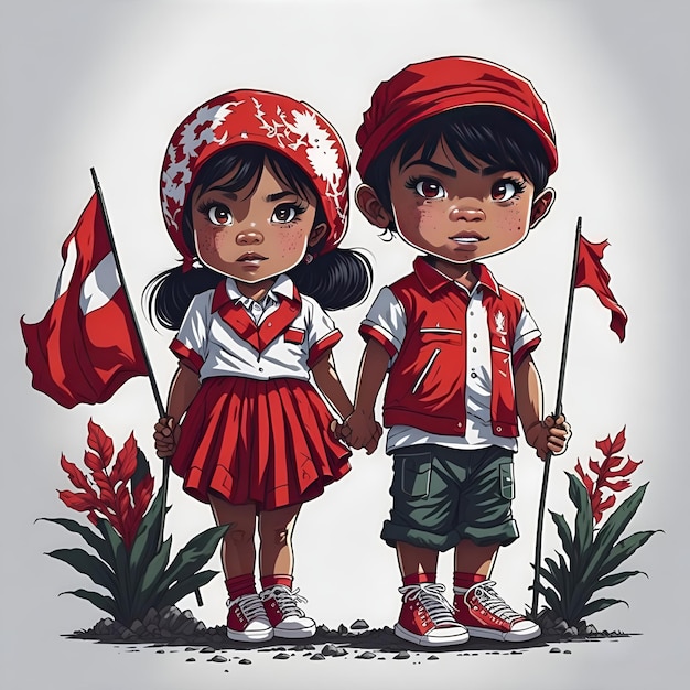 Illustration of Indonesian Independence day