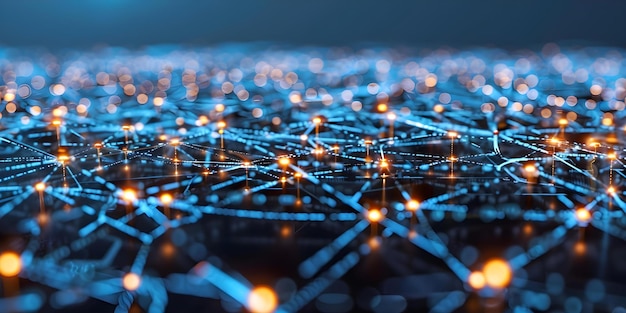 Illustration of an Interconnected IoT Network with Nodes Devices and Connections Concept Technology Illustration Internet of Things Network Diagram Connected Devices IoT System