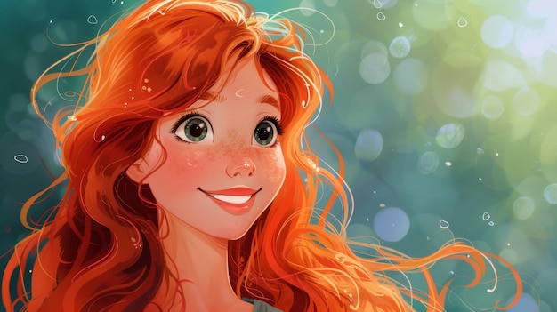 The illustration is of a cartoon character with red hair and a nice smile It is created using Adobe Illustrator