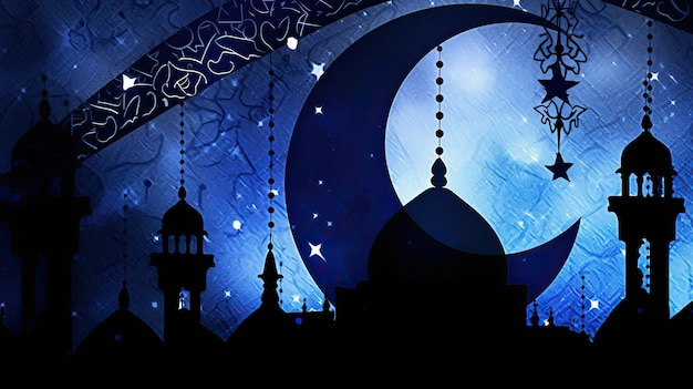 illustration Islamic New Year in blue