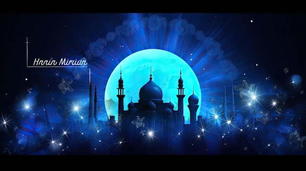 illustration Islamic New Year in blue