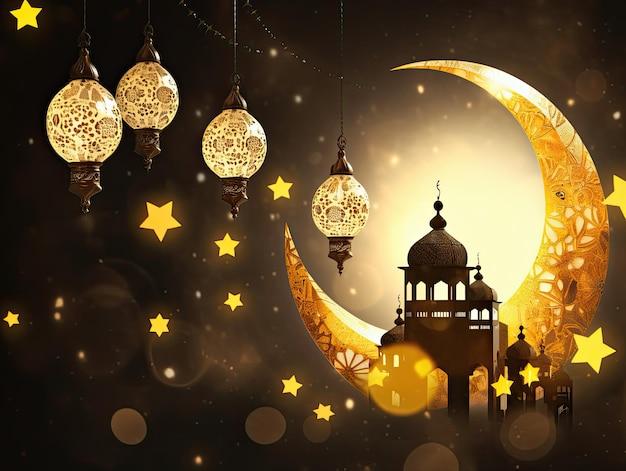 illustration Islamic New Year in yellow