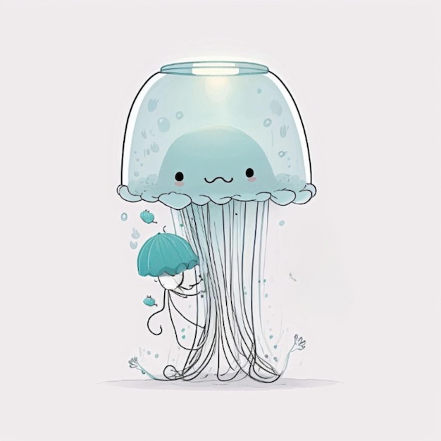 an illustration of a jellyfish like an umbrella