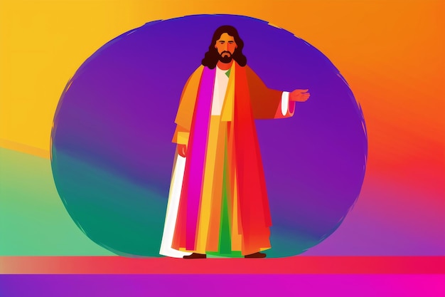 An illustration of Jesus Christ Journey with Jesus the Savior Generative AI