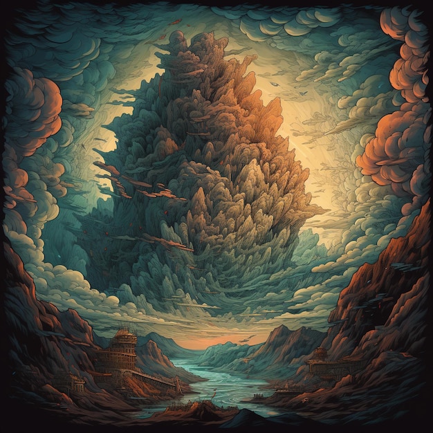 illustration of jupiter clouds by dan mumford 3d render