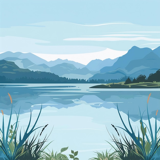 Photo illustration of lake scenery during the day