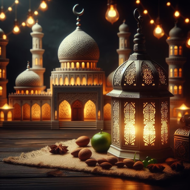 Illustration lantern ramadan islamic background