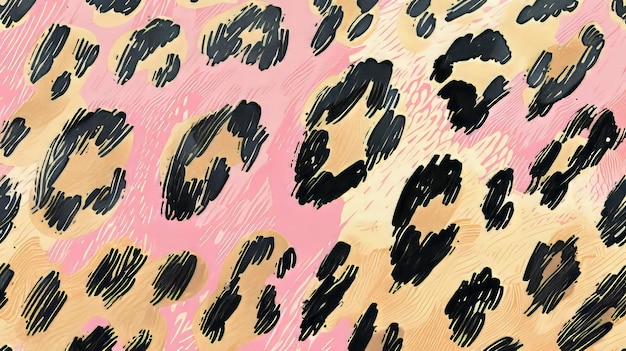 illustration of leopard print black and green closeup on surface