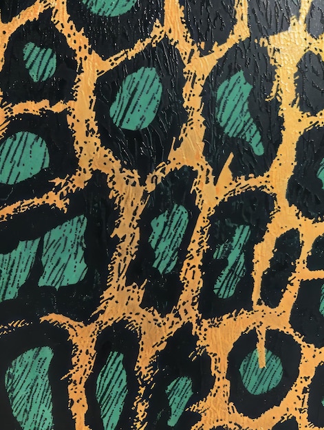 illustration of leopard print black and green closeup on surface