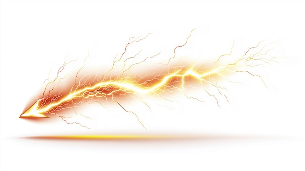 Photo an illustration of a lightning bolt with an orange background