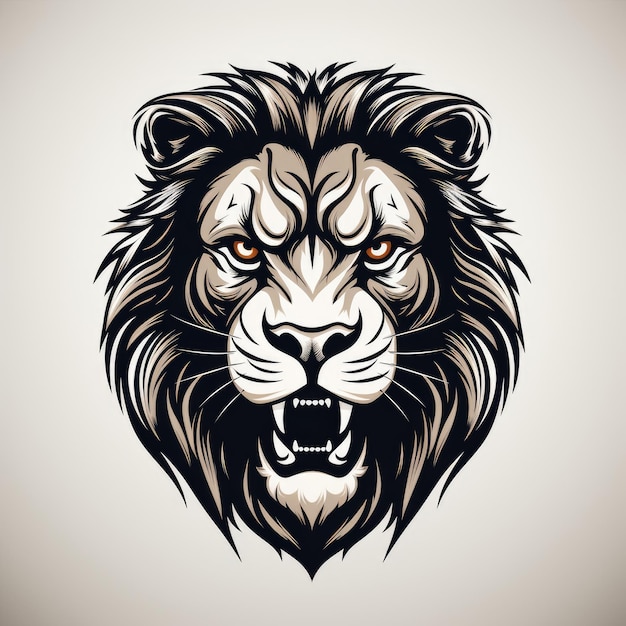 Illustration of a lion head Lion head logo Generative AI