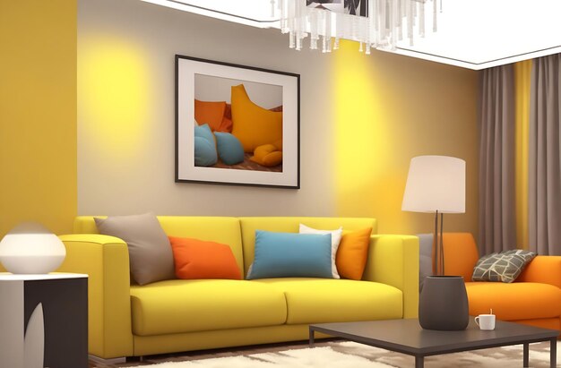 Illustration of the living room interior Others Decoration Generative ai