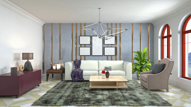 Illustration of the living room interior