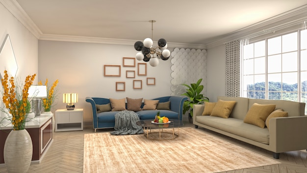 Illustration of the living room interior