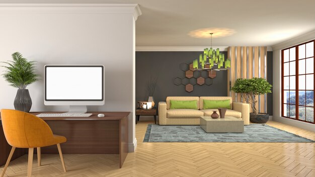 Illustration of the living room interior