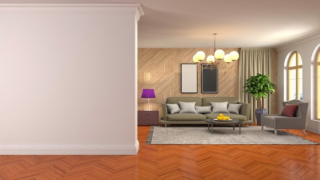 Illustration of the living room interior