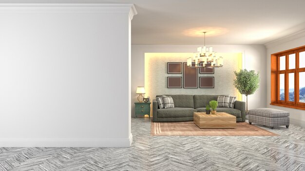 Illustration of the living room interior