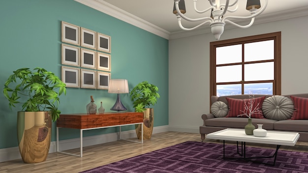 Illustration of the living room interior