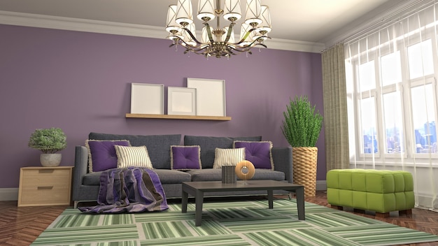 Illustration of the living room interior