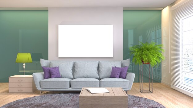 Illustration of the living room interior