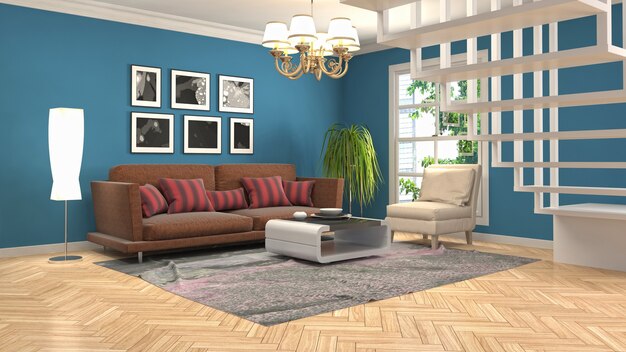 Illustration of the living room interior