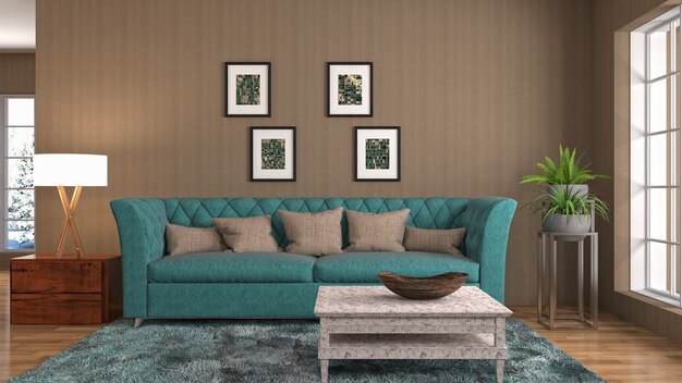 Illustration of the living room interior