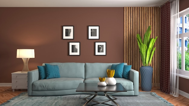 Illustration of the living room interior