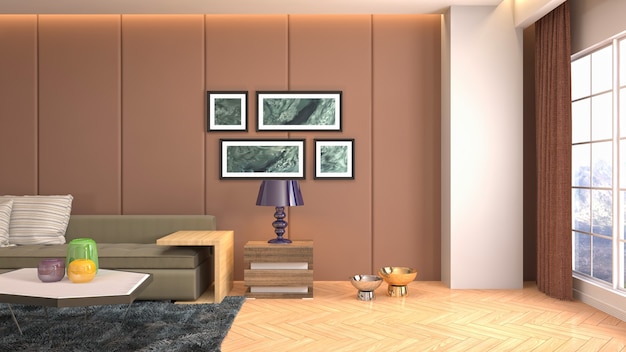 Illustration of the living room interior