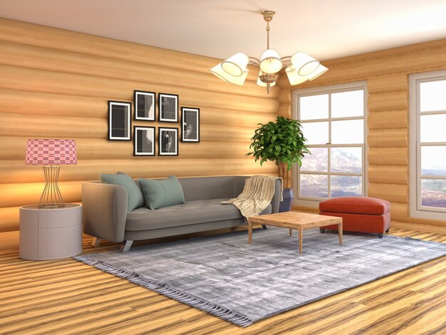 Illustration of the living room interior