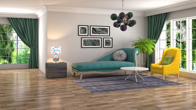 Illustration of the living room interior