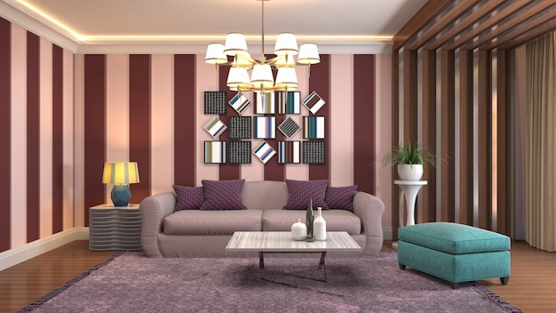 Illustration of the living room interior