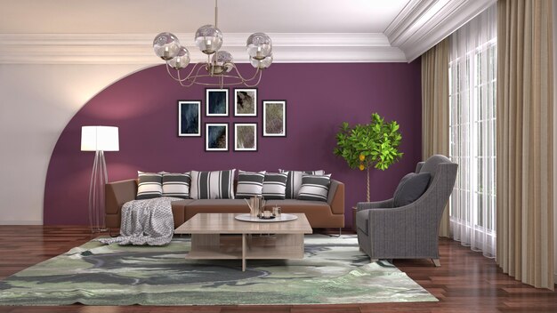 Illustration of the living room interior