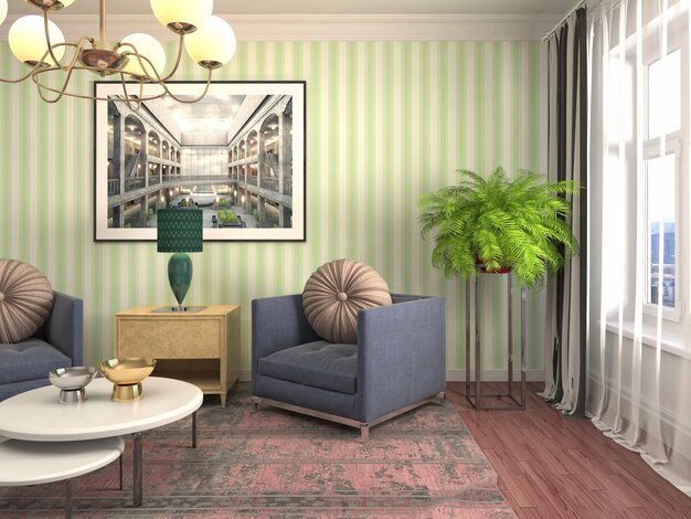 Illustration of the living room interior